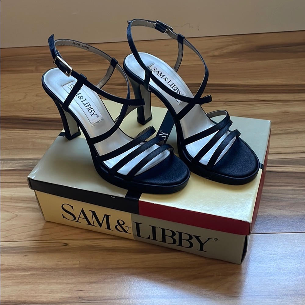 Sam & Libby Black Strappy Heels